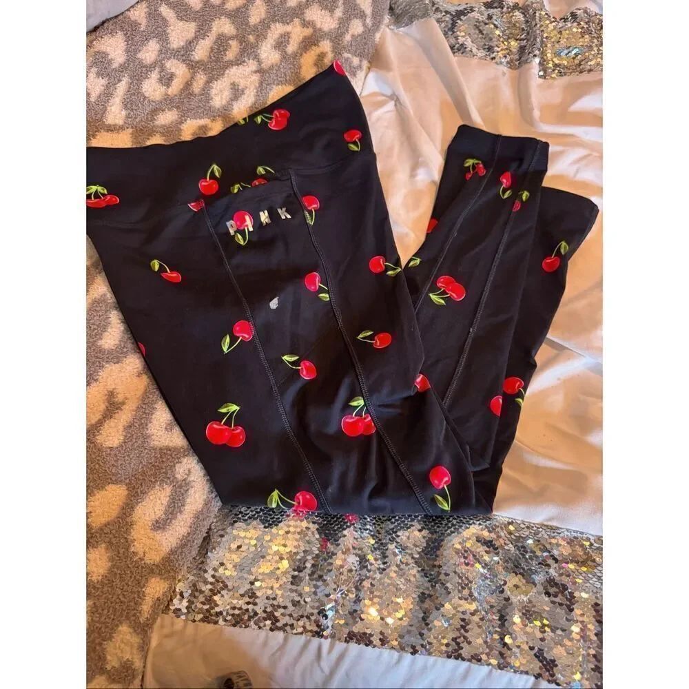 Vs Pink Leggings ultimate sport cherry fruit small black red